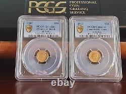 TWO (2) PCGS Certified 1917 McKinley GOLD $1 Commemorative Coins (CLEANED)