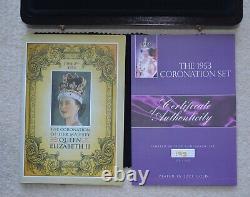 The 1953 Coronation Set Plated in 22Ct Gold 9 Coin Set + Box & COA