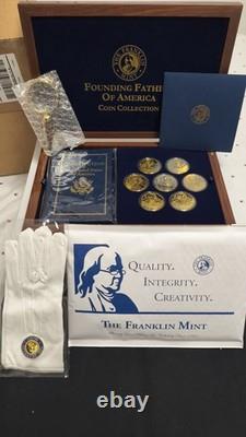 The Franklin Mint Founding Fathers Coin Collection 7-Piece 24-Karat Gold-Plate