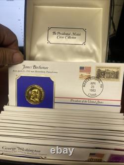 The Presidential Medals Cover Collection 24k Gold Plated Commemorative Coins 40