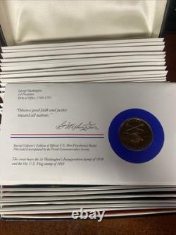 The Presidential Medals Cover Collection 24k Gold Plated Commemorative Coins 40