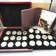 The Royal House Of Windsor Gold Plated Coin Collection Boxed Coa X24 All Perfect