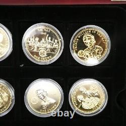 The Royal House Of Windsor Gold Plated Coin Collection Boxed coa x24 All Perfect