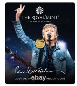 UK 2024 Paul McCartney 1/40 oz Gold Proof Coin (Only 1000 Coins) On Hand