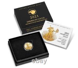 UNOPENED 2021-W 1/10 Oz. American Eagle Ounce Gold Proof Coin T-2 (21EEN)