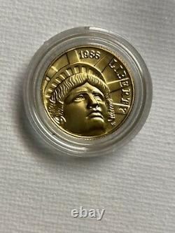 US 1986-W UNC. Statue of Liberty $5 PROOF GOLD COIN. 2418 oz. 900 PURE GOLD
