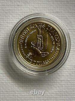US 1986-W UNC. Statue of Liberty $5 PROOF GOLD COIN. 2418 oz. 900 PURE GOLD