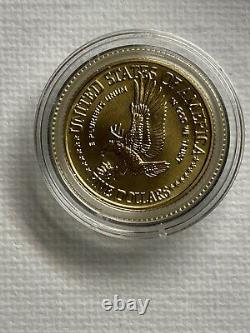 US 1986-W UNC. Statue of Liberty $5 PROOF GOLD COIN. 2418 oz. 900 PURE GOLD