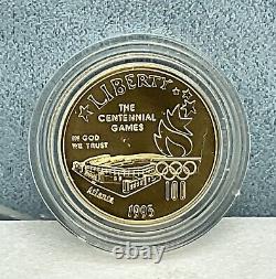 US 1995-W Gold $5 Commemorative XXVI Olympiad Stadium coin in original Capsule