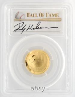 US 2014-W $5 Gold Baseball Commemorative PCGS PR70DCAM Rickey Henderson Signed