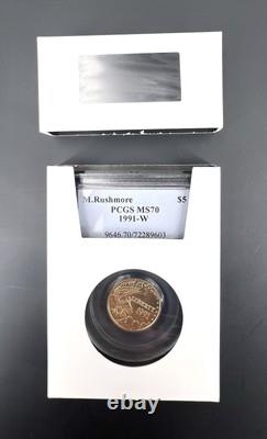 US MINT 1991-W Mount Rushmore $5 Gold Commemorative Coin PCGS MS70 Uncirculated