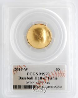 US Mint 2014-W $5 Gold Baseball Commemorative PCGS MS70 Minnie Minoso Signed