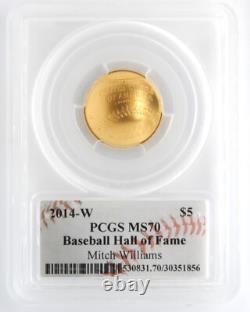 US Mint 2014-W $5 Gold Baseball Commemorative PCGS MS70 Mitch Williams Signed