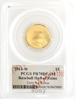 US Mint 2014-W $5 Gold Baseball Commemorative PCGS PR70DCAM Tony La Russa Signed