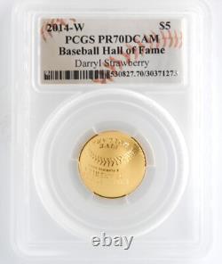 US Mint 2014-W $5 Gold Baseball Commemorative PCGS PR70 Daryl Strawberry Signed