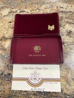 US Mint Los Angeles Olympic 1983/1984 Gold & Silver Commemorative 3 Coin Set COA