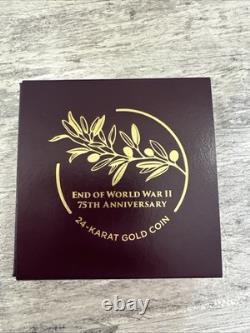 US Mint WWII 75th Anniversary 24K Gold Coin 2020 20XG Proof with COA Box NEW