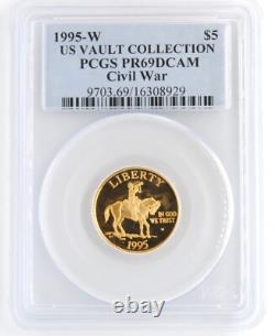US Vault 1995-W Civil War $5 Gold Commemorative Proof Coin PCGS PR69DCAM