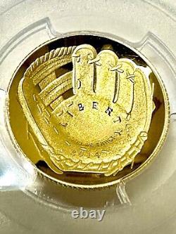 U. S. 2014-w Baseball Hall Of Fame $5 Dollar Gold Proof Coin, Cert Pcgs Pr69-dcam