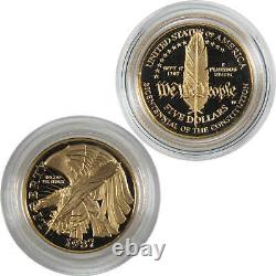 U. S. Constitution Commemorative 1987 W Choice Proof Gold $5 Coin