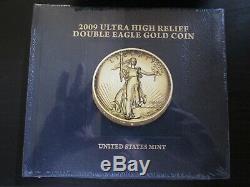 U. S. Mint 2009 Ultra High Relief Double Eagle Gold Coin withOriginal Boxes/COA/