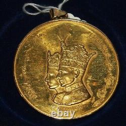 Uk Mint 900 Gold Rare C1968-1st Year Shah's Crowning Coin/pendant 26.3 Gr, Box