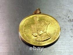 Uk Mint 900 Gold Rare C1968-1st Year Shah's Crowning Coin/pendant 26.3 Gr, Box