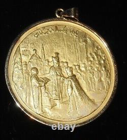 Uk Mint 900 Gold Rare C1968-1st Year Shah's Crowning Coin/pendant 26.3 Gr, Box