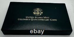 United States Columbus Quincentenary $5 Gold Commemorative Proof Coin with Box COA