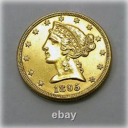 United States Liberty Head 1895 Half Eagle Gold $5 Coin