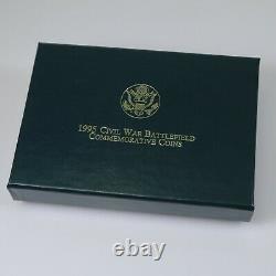 United States Mint 1995 Civil War Battlefield 6 Coin Set Gold & Silver OGP