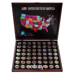 United States Of America & National Parks x56 Gold Plated Coins Set & Box