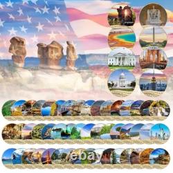United States Of America states & National Parks x56 Gold Plated Coins Box Set