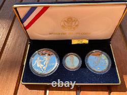 WORLD CUP USA 1994 Commemorative 3-COIN Set GOLD & SILVER Missing COA