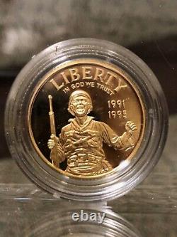 WORLD WAR TWO 1995-W $5 Gold A GEM PROOF USA Commemorative Series. 2420 AGW