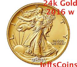 Walking Liberty Half Dollar 2016 Centennial Gold Coin W. 9999 24 karat 1916 16xa