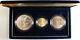 World War Ii 50th Ann. 3 Coin Unc Set, With Gold And Silver, Us Mint In Box Withcoa