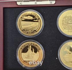 World's Greatest Naval Battles Gold Dollar Collection. 8 Coins Complete Set Coa