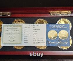 World's Greatest Naval Battles Gold Dollar Collection. 8 Coins Complete Set Coa