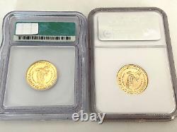 Wow-(2) 1986-w U. S. $5 Statue Of Liberty Gold Coins Ms-70 + Pr 70 Dcam
