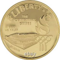 XXVI Olympiad Stadium Commemorative 1995 W 90% Gold Proof $5 Coin