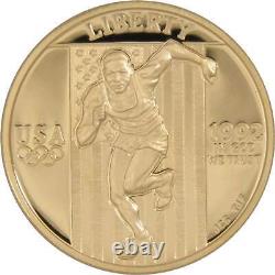 XXV Olympiad Commemorative 1992 W 90% Gold Proof $5 Coin