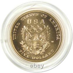 XXV Olympiad Commemorative 1992 W BU Choice Uncirculated Gold $5 Coin
