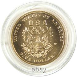 XXV Olympiad Commemorative 1992 W BU Choice Uncirculated Gold $5 Coin