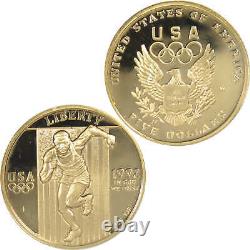 XXV Olympiad Commemorative 1992 W Choice Proof Gold $5 Coin