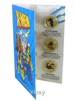 X-Men Animated 24-Carat Gold Plated Commemorative Coin Complete Set Marvel
