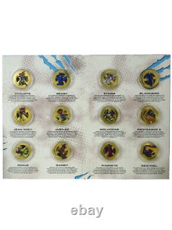 X-Men Animated 24-Carat Gold Plated Commemorative Coin Complete Set Marvel