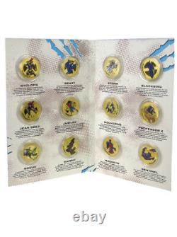 X-Men Animated 24-Carat Gold Plated Commemorative Coin Complete Set Marvel